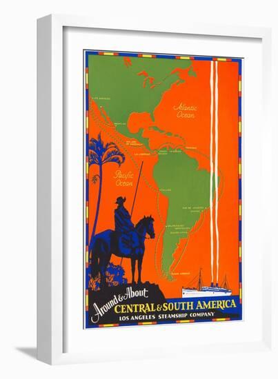 Around and About Central and South America Travel Poster-null-Framed Art Print