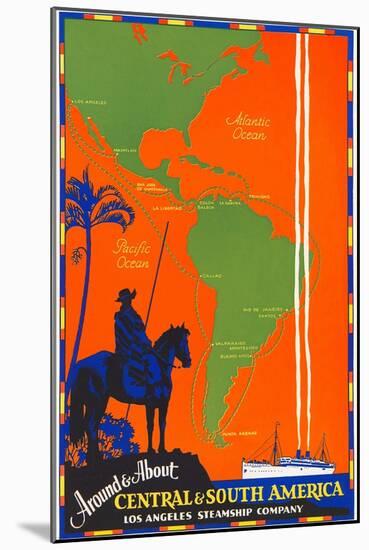 Around and About Central and South America Travel Poster-null-Mounted Art Print