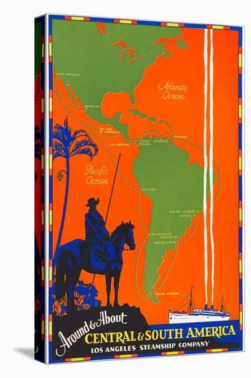 Around and About Central and South America Travel Poster-null-Stretched Canvas