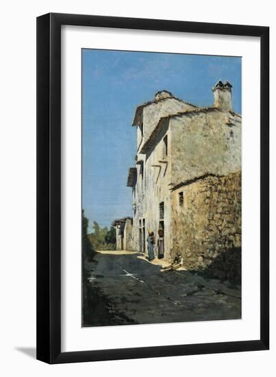 Around Florence, Rustic Houses-Telemaco Signorini-Framed Giclee Print