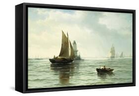 Around the Lighthouse-Edward Moran-Framed Stretched Canvas