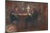 Around the Paraffin Lamp, 1883 (Oil on Board)-Edvard Munch-Mounted Giclee Print