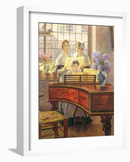 Around the Piano-Walter Firle-Framed Giclee Print