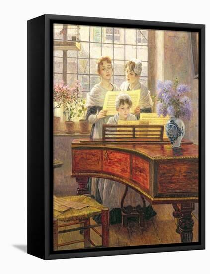 Around the Piano-Walter Firle-Framed Stretched Canvas