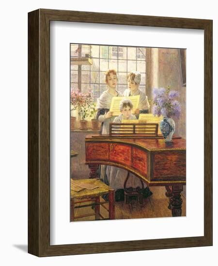 Around the Piano-Walter Firle-Framed Giclee Print