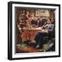 "Around the Table after Dinner,"March 1, 1947-Herman Geisen-Framed Giclee Print