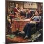 "Around the Table after Dinner,"March 1, 1947-Herman Geisen-Mounted Giclee Print