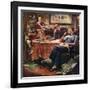 "Around the Table after Dinner,"March 1, 1947-Herman Geisen-Framed Giclee Print