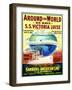 Around the World in 110 Days', Poster Advertising the Hamburg American Line, 1912-null-Framed Giclee Print