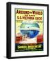 Around the World in 110 Days', Poster Advertising the Hamburg American Line, 1912-null-Framed Giclee Print