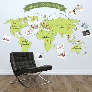 around the world map around the world map wall decal
