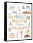 Around the World V-Laura Marshall-Framed Stretched Canvas