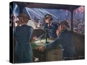 Arp Officers in an Observation Post During the Blitz Reporting on Fires Probably Caused by Bombs-null-Stretched Canvas