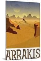 Arrakis Retro Travel-null-Mounted Art Print