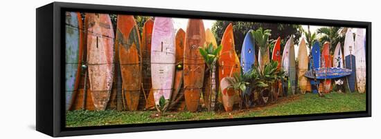 Arranged Surfboards, Maui, Hawaii, USA-null-Framed Stretched Canvas