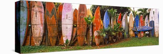 Arranged Surfboards, Maui, Hawaii, USA-null-Stretched Canvas