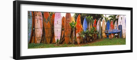 Arranged Surfboards, Maui, Hawaii, USA-null-Framed Premium Photographic Print
