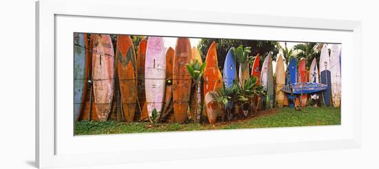 Arranged Surfboards, Maui, Hawaii, USA-null-Framed Photographic Print