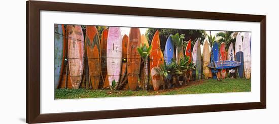 Arranged Surfboards, Maui, Hawaii, USA-null-Framed Photographic Print