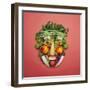 Arranged Vegetables Creating a Face-DLILLC-Framed Photographic Print