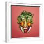 Arranged Vegetables Creating a Face-DLILLC-Framed Photographic Print