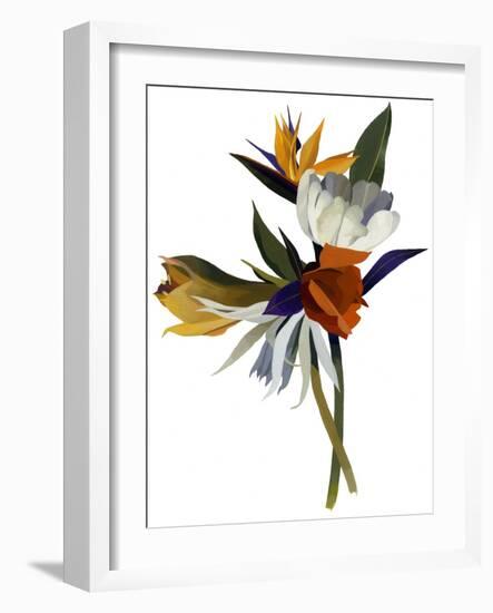 Arranged with White Petal Flowers as a Reference, 2004 (Gouache on Paper and Adobe Photoshop)-Hiroyuki Izutsu-Framed Giclee Print