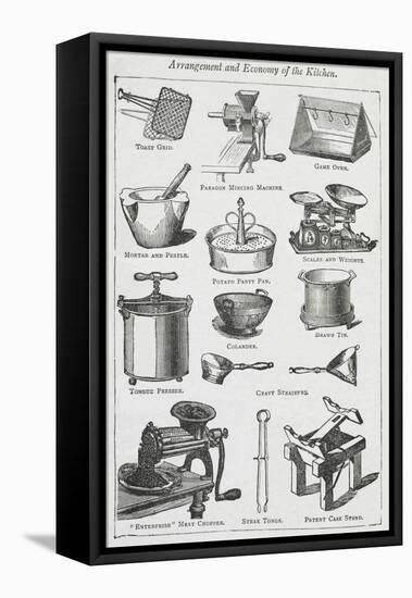 Arrangement and Economy Of the Kitchen. Various Cooking Utensils-Isabella Beeton-Framed Stretched Canvas