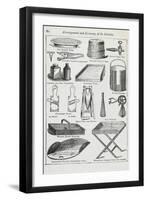 Arrangement and Economy Of the Kitchen. Various Kitchen Utensils-Isabella Beeton-Framed Giclee Print