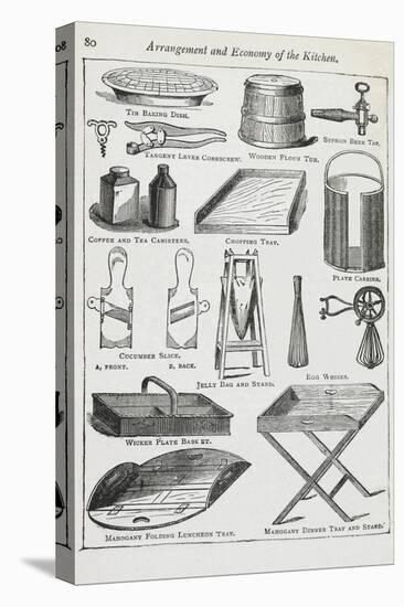 Arrangement and Economy Of the Kitchen. Various Kitchen Utensils-Isabella Beeton-Stretched Canvas