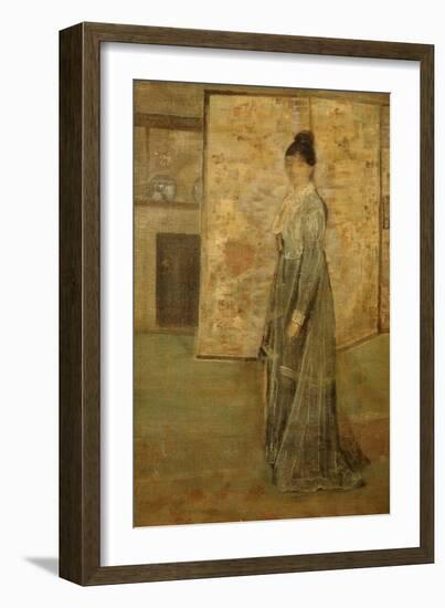 Arrangement in Flesh Color and Grey: the Chinese Screen-James Abbott McNeill Whistler-Framed Giclee Print