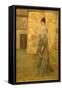 Arrangement in Flesh Color and Grey: the Chinese Screen-James Abbott McNeill Whistler-Framed Stretched Canvas