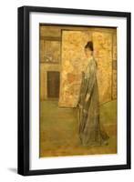 Arrangement in Flesh Color and Grey: the Chinese Screen-James Abbott McNeill Whistler-Framed Giclee Print