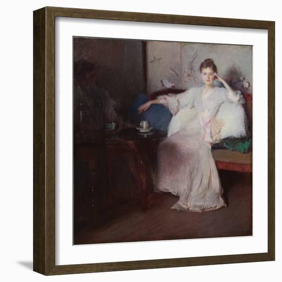 Arrangement in Pink and Gray (Afternoon Tea) (Oil on Canvas)-Edmund Charles Tarbell-Framed Giclee Print