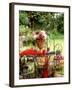 Arrangement of Dahlias in a Terracotta Goblet-Roland Krieg-Framed Photographic Print