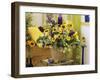 Arrangement of Delphiniums, Sunflowers and Coreopsis-Friedrich Strauss-Framed Photographic Print