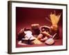 Arrangement of Earthy Foods Including Uncooked Barley, Cracked Oats, Wild Rice, and Various Pasta-Mark Kauffman-Framed Photographic Print