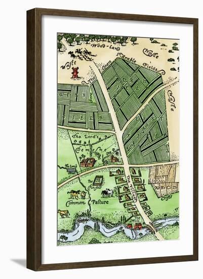 Arrangement of Manor Lands and a Farming Village in the Late Middle Ages-null-Framed Giclee Print