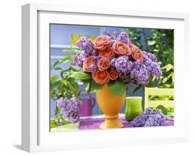 Arrangement of Roses and Lilac-Friedrich Strauss-Framed Photographic Print