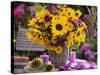 Arrangement of Sunflowers with Michaelmas Daisies-Friedrich Strauss-Stretched Canvas