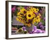 Arrangement of Sunflowers with Michaelmas Daisies-Friedrich Strauss-Framed Photographic Print