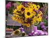 Arrangement of Sunflowers with Michaelmas Daisies-Friedrich Strauss-Mounted Photographic Print