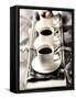 Arrangement of Two Cups of Coffee and Chocolates-Joff Lee-Framed Stretched Canvas