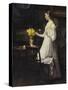 Arranging Daffodils-Carl Thomsen-Stretched Canvas