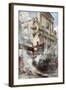 Arras Cathedral on Fire, France, July 1915-Francois Flameng-Framed Giclee Print