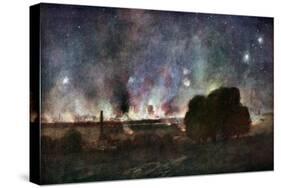 Arras on Fire at At Night, France, July 1915-Francois Flameng-Stretched Canvas