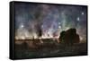 Arras on Fire at At Night, France, July 1915-Francois Flameng-Framed Stretched Canvas