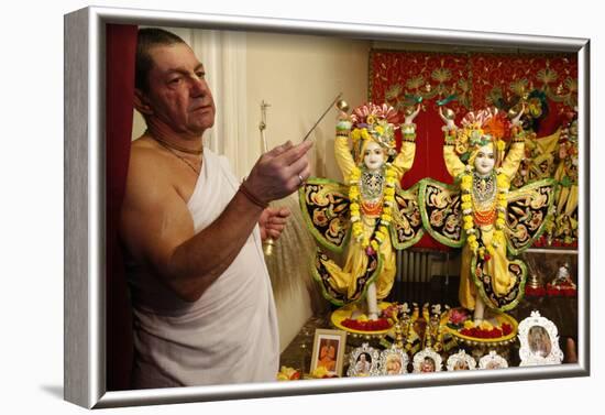 Arrathy celebration in an ISKCON temple, Sarcelles, Val d'Oise, France-Godong-Framed Photographic Print