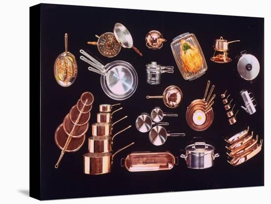 Array of Pots and Pans Used for Cooking Incl. a Baking Dish for Turkey-John Dominis-Stretched Canvas