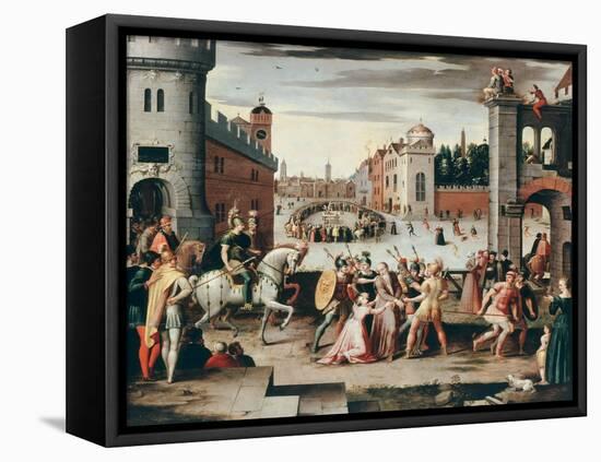 Arrest and Execution of Sir Thomas More, English statesman, Chancellor to Henry VIII-Antoine Caron-Framed Stretched Canvas