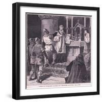 Arrest of Archbishop Geoffrey in a Monastery at Dover Ad 1191-Francois Edouard Zier-Framed Giclee Print